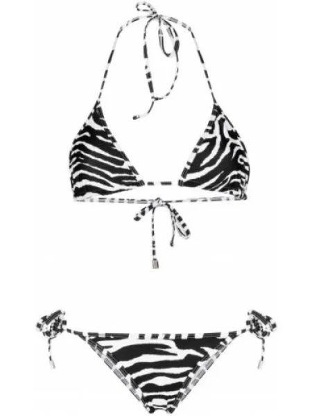 Bikini The Attico cu imagine cu model zebră negru