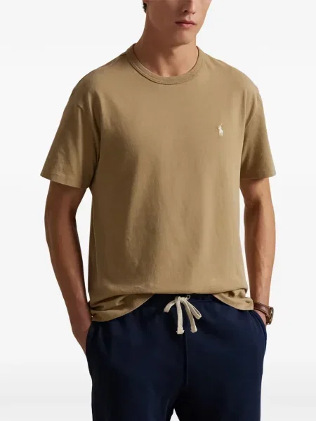Tricou polo Polo Ralph Lauren cu autograf cu 5 buzunare în carouri gri