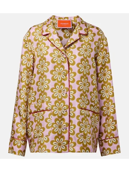 Cămașă La Doublej de mătase cu model floral