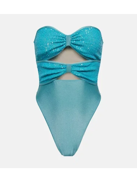 Strój kąpielowy Adriana Degreas bez ramiączek niebieski