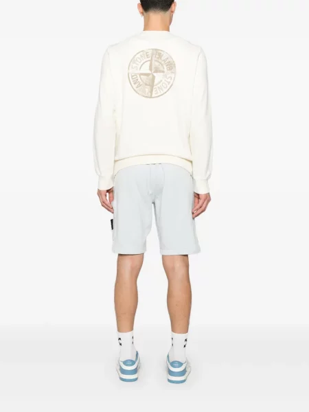 Hanorac Stone Island cu strasuri alb