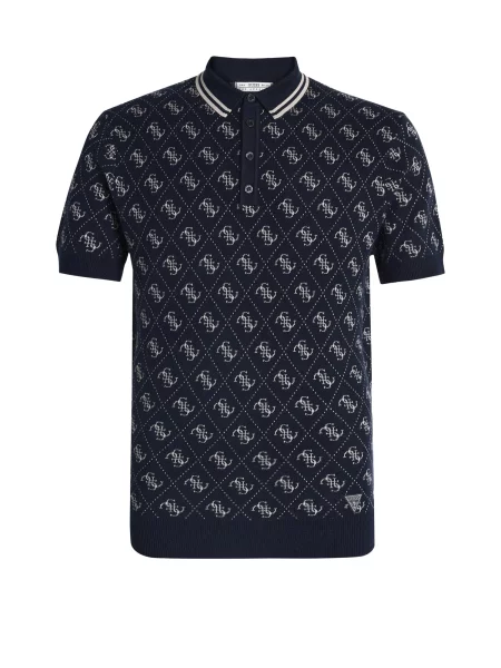 GUESS Pulover MARLIN bleumarin alb