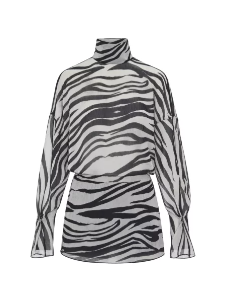 Rochie mini Patrizia Pepe cu imagine cu model zebră alb