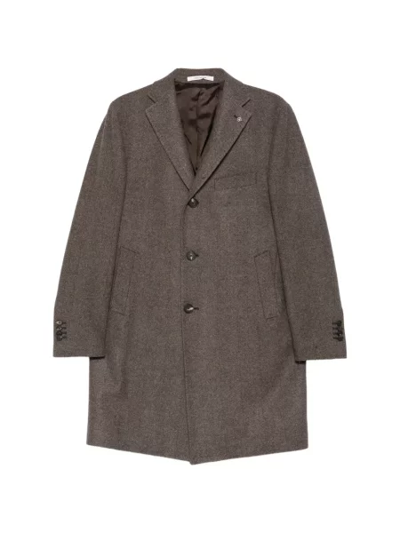 Palton Tagliatore cu model herringbone maro