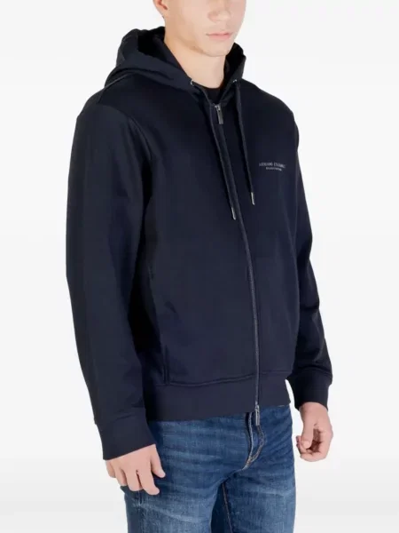 Hanorac cu glugă Armani Exchange cu imagine albastru