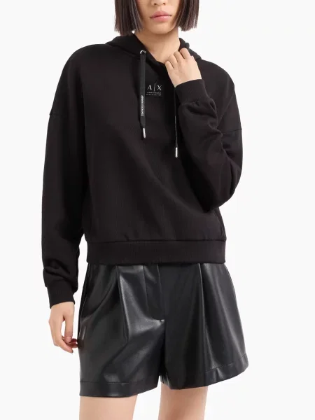 Худі Armani Exchange Black Edition бавовна/поліестер чорний