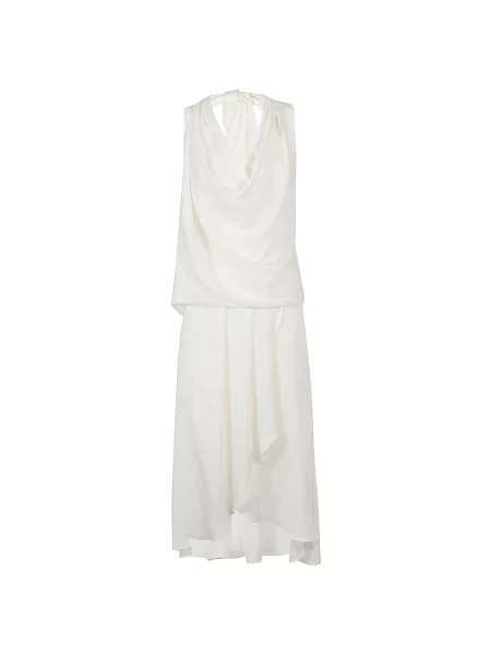 Jedwabna sukienka midi Silk95five do kolan biała