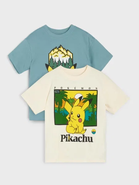 Sinsay trička s potiskem Pokémon 2 pack vícebarevná