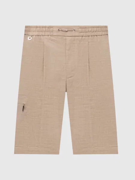 Шерстяные шорты Stefano Ricci бежевые
