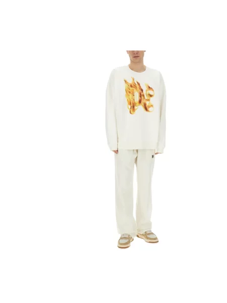 Bluza nierozpinana Palm Angels z logo biała