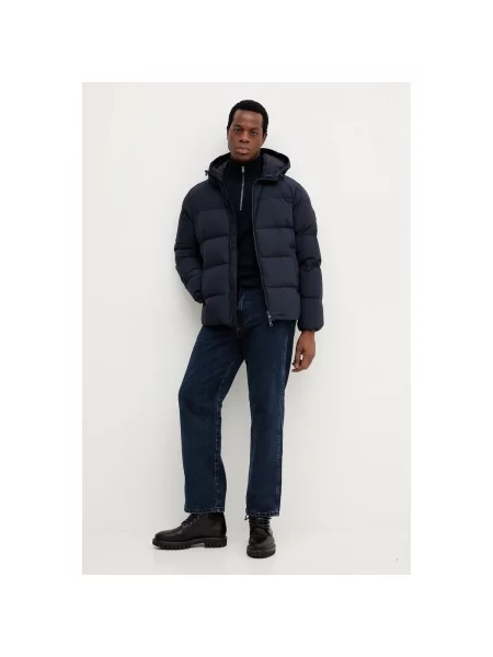 Bunda Tommy Hilfiger s kapucňou modrá
