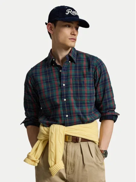 Polo Ralph Lauren Сорочка Темно-зелений Custom Fit зелена