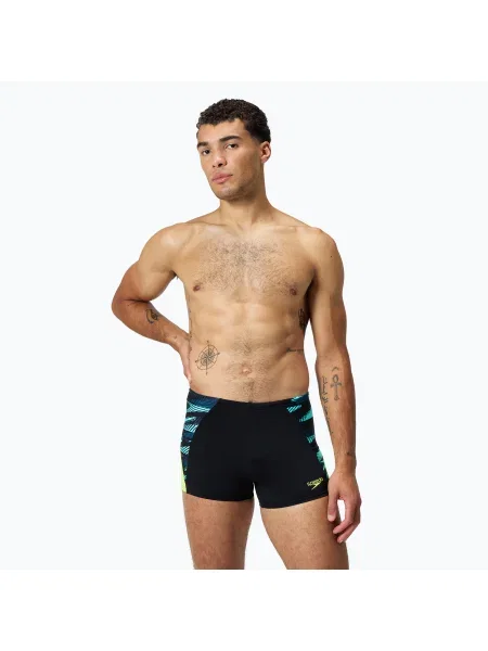 Boxeri de înot pentru bărbați Speedo Endurance+ MAX Splice Aquashort black/hyper yellow negru