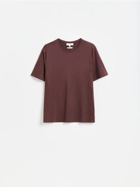 Reserved Tricou regular cu adaos de modal maro