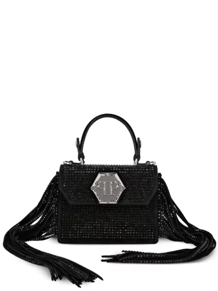 Geantă Philipp Plein de cristal negru