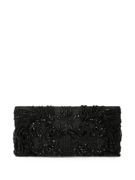 Geantă plic Elisabetta Franchi din satin negru