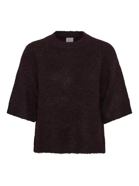 Sweter Kaffe wełniany z krótkim rękawem czerwony