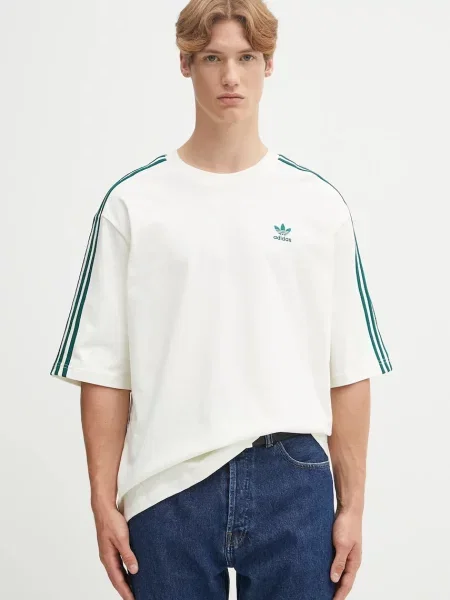Тениска adidas Originals Oversize Tee с апликация бежово