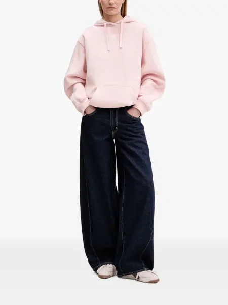 Hanorac cu glugă Adidas cu dungi cu broderie cu cordon negru