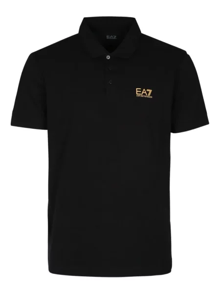 Tricou polo Ea7 Emporio Armani cu broderie negru