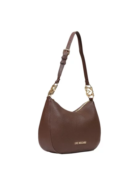 Love Moschino torebka hobo z imitacji skóry brązowa