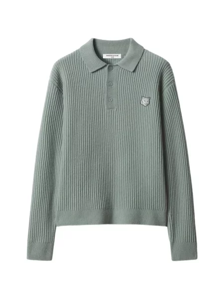 Tricou polo Maison Kitsune verde