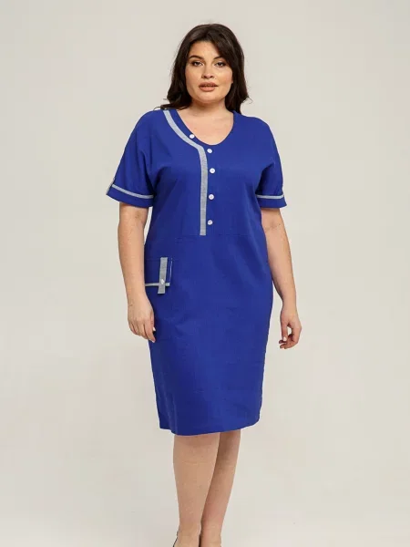 Лляна Сукня міді All Posa синій