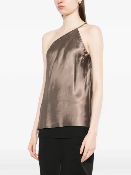 Top Rick Owens cu un umăr gol maro