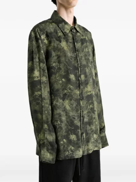 Lung cămașă Uma Wang cu model floral cu imagine verde