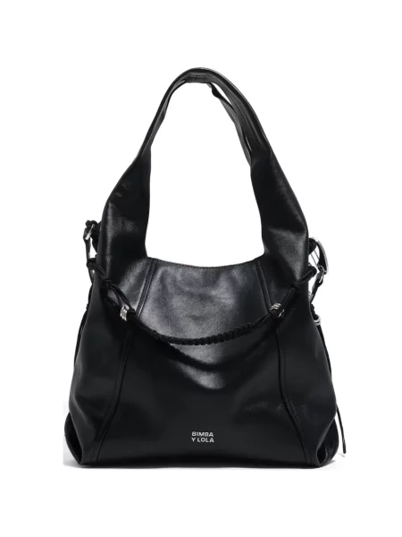 Geantă de mână Bimba Y Lola din piele țesută cu bretele negru