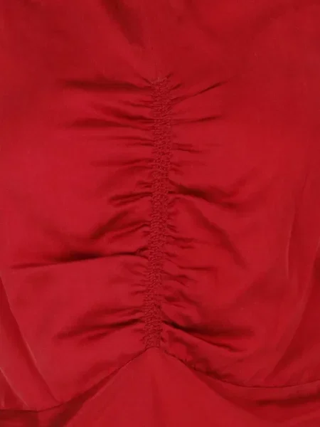 Rochie midi Isabel Marant de mătase cu volane roșu