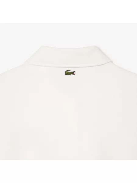Lacoste Bluza Dresowa Z Haftowanym Golfem biała