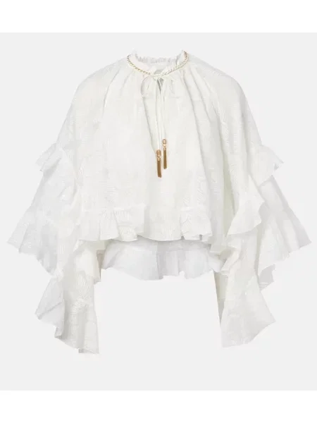 Bluză Zimmermann cu volane alb