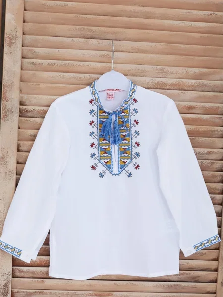 Детская рубашка Folk Moda белая