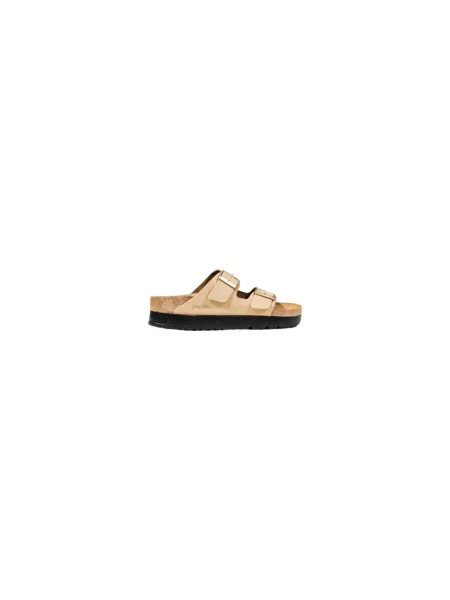 Klapki Birkenstock na platformie beżowe