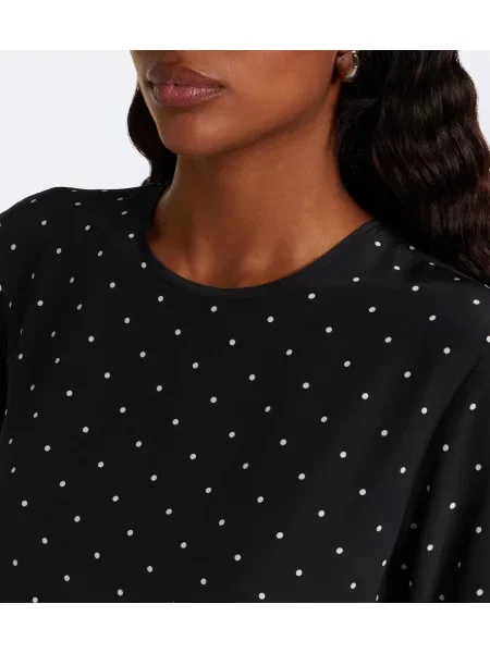 Rochie Asceno de mătase cu buline negru