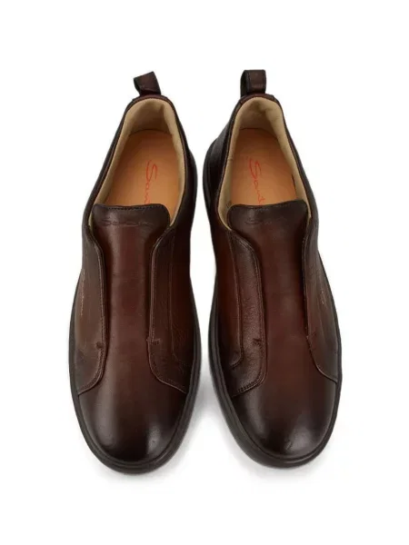Chiloți Santoni din piele slip-on maro