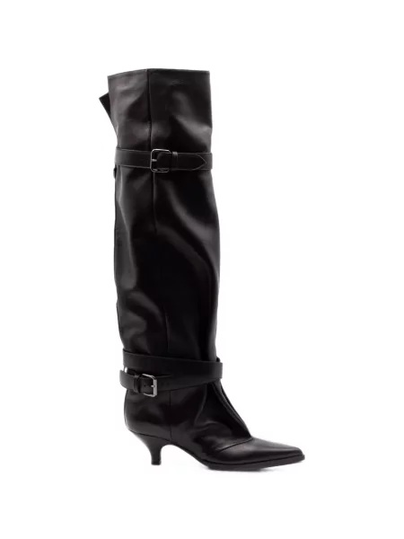 Botine Elena Iachi cu cataramă cu bretele negru