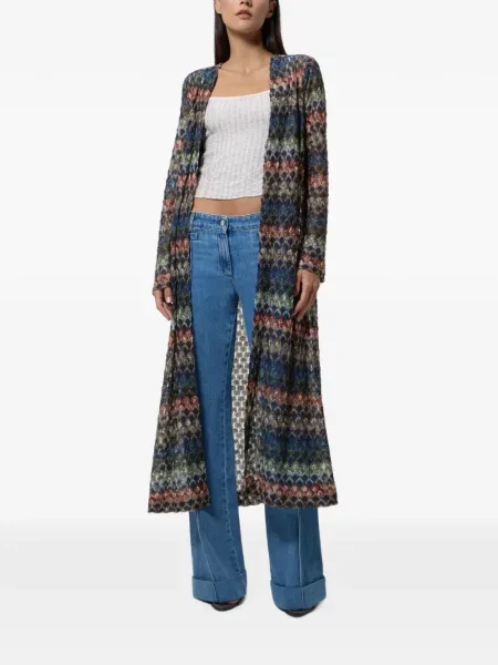 Dugo kardigan Missoni s čipkom plava
