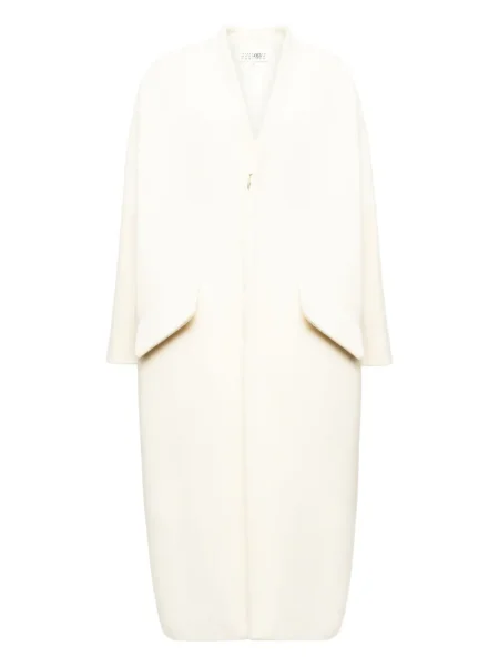 Płaszcz Mm6 Maison Margiela asymetryczny biały