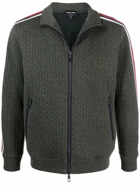 Pulover Giorgio Armani cu broderie tricotate verde