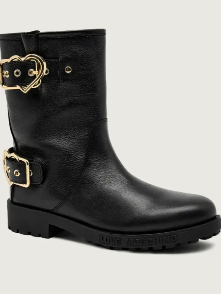 Love Moschino De piele botine negru