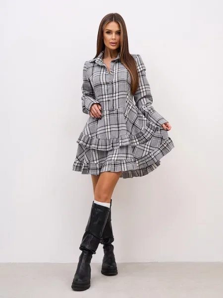 Сукня міні ISSA Plus світло-сірий сіра