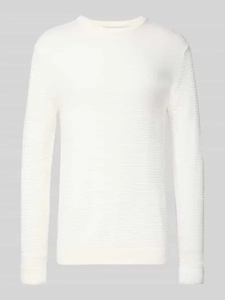 Sweter z dzianiny z okrągłym dekoltem model ‘OTTO’ Jack & Jones biały