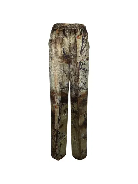 Pantaloni Pierre-louis Mascia cu model floral din jacard verde