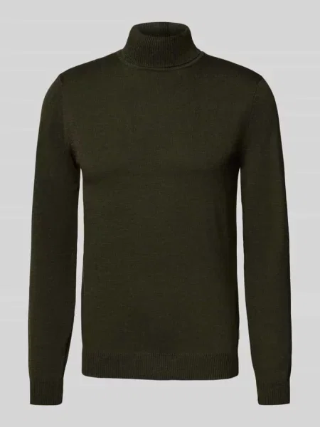 Sweter z wywijanym kołnierzem i detalem z logo Blend