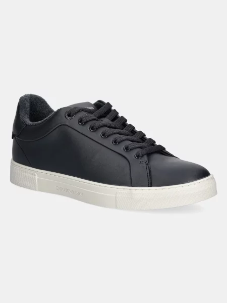 Emporio Armani sneakersy skórzane granatowy