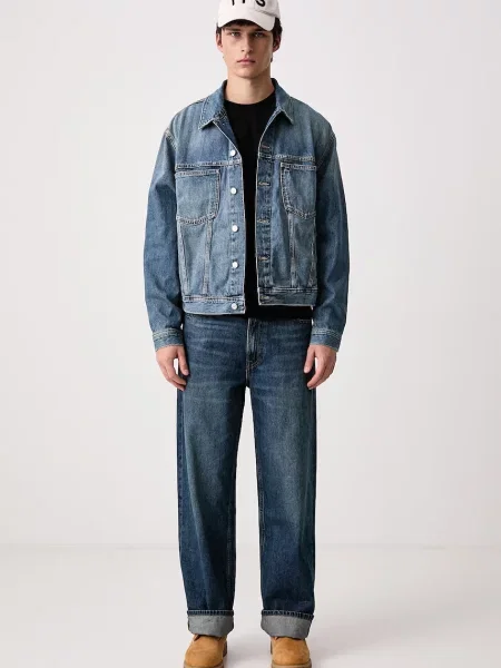 Tommy Jeans τζιν μπουφάν ανδρικό μπλε