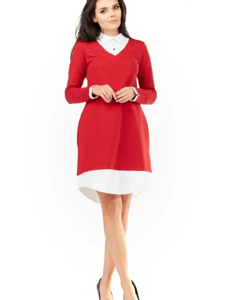 Рокля Infinite You червено