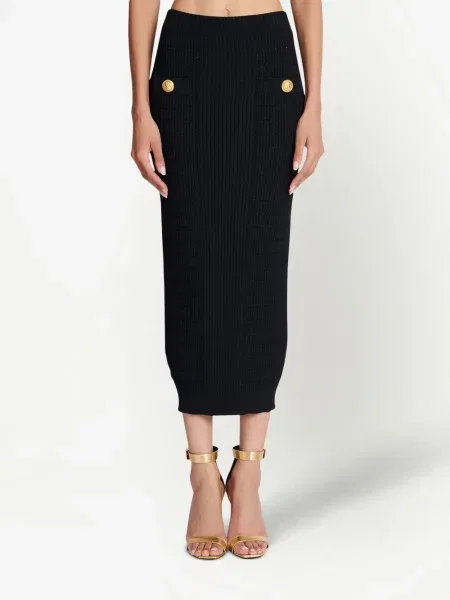 Puzdrová sukňa Balmain čierna